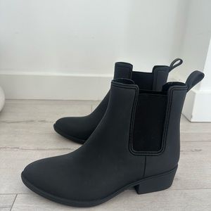 Jeffrey Campbell Black Play Forecast Chelsea Waterproof Rain Boot